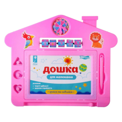 Товары для рисования - Детская доска для рисования "Дом" A-Toys PL-7013 со штампами Розовый (36231s45010)