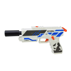 Помповое оружие - Бластер Країна Іграшок С гелевыми шарами Белый с голубым (623-1/2)