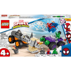 Конструкторы LEGO - Конструктор LEGO Marvel Паук и его замечательные друзья Битва Халка с Носорогом на грузовиках (10782)