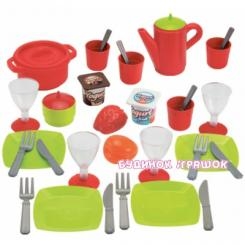 Детские кухни и бытовая техника - Игровой набор посуды Ecoiffier Chef с продуктами в боксе (002603)