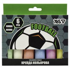 Канцтовары - Мел цветной Yes Football Jumbo 6 шт (400569)
