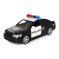 Транспорт і спецтехніка - Машинка Автопром Міські служби Поліція 1:16 зі світлом та звуком чорна (7668AB/7668AB-1)