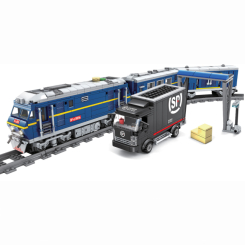 Конструктори з унікальними деталями - Конструктор Zipp toys Потяг DF11 Z з рельсами синій (532.01.02)