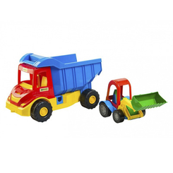 Машинки для малюків - Машинка Вантажівка з трактором Wader Multi truck (39219)