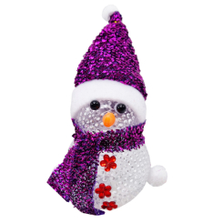 Ночники, проекторы - Ночник новогодний "Снеговичок" Bambi СХ-4-06 LED 15 см фиолетовый (63946)