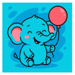 Товары для рисования - Раскраска на холсте Brushme Веселый слоненок (MBS076)