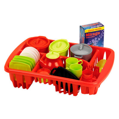 Детские кухни и бытовая техника - Игровой набор посуды Ecoiffier Pro-Cook 45 аксессуаров с сушкой (1210) (001210)