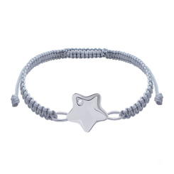 Ювелірні прикраси - Браслет плетений UmaUmi Зірка велика Swarovski сріблястий (5258220852304)