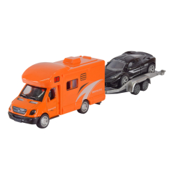 Автомодели - Автомодель Автопром оранжевая с черным авто на прицепе (AP7462/1)