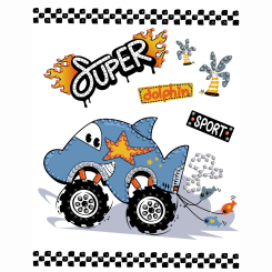 Мозаїка - Алмазна мозаїка Ідейка Машина-дельфін 15 x 20 см (AMV1231)