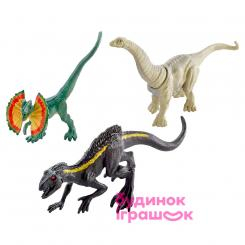 Фигурки животных - Набор фигурок Jurassic World Апатозавр Дилофозавр металлический индораптор (FPN72/FPN83)