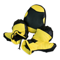 Спортивні активні ігри - Боксерський набір Strateg Рукавички та лапа жовто-чорні (2084)