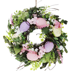 Аксесуари для свят - Декоративний вінок підвісний Pink Flowers Ø25cm Bona DP118230