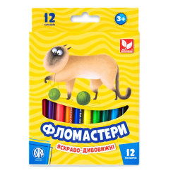 Канцтовары - Набор фломастеров Школярик 12 цветов (314107001-UA) Канцтовары - Набор фломастеров Школярик 12 цветов (314107001-UA)