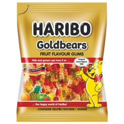Солодощі - Цукерки желейні Haribo Goldbears неглазуровані Золоті ведмедики 80 г (9002975308410)