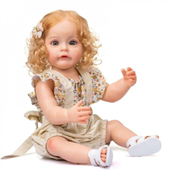 Ляльки - Силіконова колекційна лялька Reborn Doll Роксі Вінілова Висота 55 см (622)