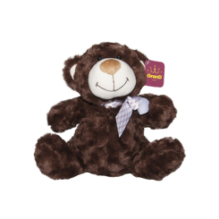 М'які тварини - М'яка дитяча іграшка коричневий ведмідь з бантом 33 см Grand DD651988 (88790)