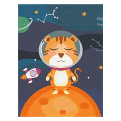 Товари для малювання - Картина за номерами Brushme Тигренятко космонавт (KBS0102) Товари для малювання - Картина за номерами Brushme Тигренятко космонавт (KBS0102)