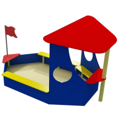 Игровые комплексы, качели, горки - Детская песочница тематическая Кораблик KDG 3,2 х 1,8 х 2,0м (KDG-12503)