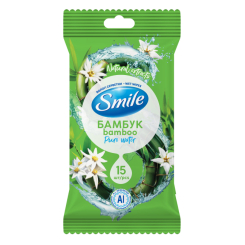 Антисептики и маски - Влажные салфетки Smile Бамбук 15шт (42224930)