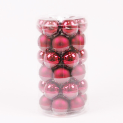 Аксесуари для свят - Кульки скляні Flora D 3,8 см 36 шт Червоний (44571) (MR62924)