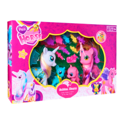 Фигурки животных - Игровой набор Shantou Yisheng Семья пони (L-A21-1)