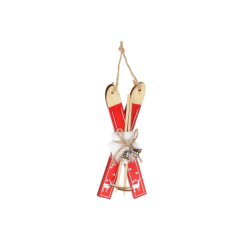 Аксессуары для праздников - Елочное украшение BonaDi Лыжи 14 см Красный (738-173) (MR63037)