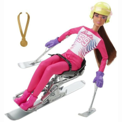 Ляльки - Дитяча зимова спортивна лялька barbie paraski alpine + аксесуари Mattel IR218602