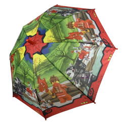 Зонты и дождевики - Детский зонтик для мальчиков  Лего Ниндзяго Paolo Rossi  с зеленой ручкой  017-9