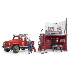 Транспорт і спецтехніка - Ігровий набір Bruder Top Profi Series Пожежна станція з Land Rover Defender (62701)