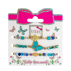 Біжутерія та аксесуари - Набір браслетів Lukky Fashion з блакитними метеликами (T24605) Біжутерія та аксесуари - Набір браслетів Lukky Fashion з блакитними метеликами (T24605)