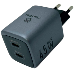 Павербанки - Мережевий зарядний пристрій Remzona Giwell Duo C4 GaN 45W (CHCC-04BK)