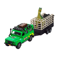 Автомоделі - ​Автомодель TechnoDrive Land Rover з причепом і динозавром (520178.270)