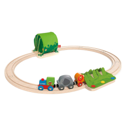 Железные дороги и поезда - Набор Hape Железная дорога Путешествие по джунглям деревянная (E3800)