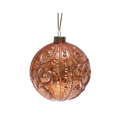 Аксессуары для праздников - Елочный шар BonaDi 8 см Золотистый с медным (118-C14) (MR62284)