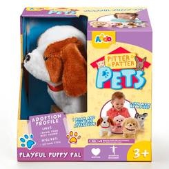 Інтерактивні м’які тварини - Інтерактивна іграшка Addo Pitter patter pets Цуценя біло-коричневе звук (315-11121/3)