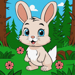 Товари для малювання - Картина за номерами Ідейка Чарівний зайчик 25 х 25 см (KHO6112)