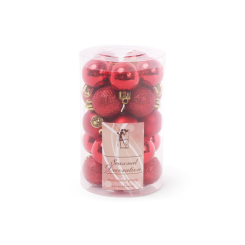 Аксесуари для свят - Набір ялинкових кульок BonaDi D-3 см 25 шт Червоний (147-470) (MR62559)