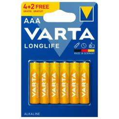 Акумулятори і батарейки - Батарейки VARTA Longlife AAA BLI 6 штук (4008496635306)