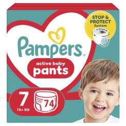 Товары по уходу - Подгузники-трусики Pampers Active baby Giant Plus 15+ кг 74 шт (8006540069622)