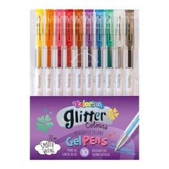 Канцтовары - Гелевые ручки Colorino Glitter гелевые с блеском 10 цветов (80929PTR)