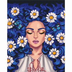 Товари для малювання - Картина за номерами Brushme Ромашки у волоссі (BS53736) Товари для малювання - Картина за номерами Brushme Ромашки у волоссі (BS53736)