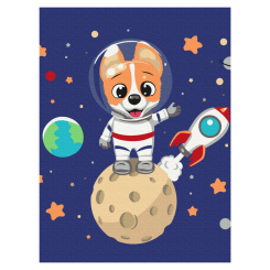 Товари для малювання - Картина за номерами Brushme Коргі в космосі (KBS0099)