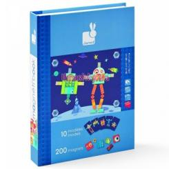 Настольные игры - Большая магнитная-книга игра Janod Роботы (J02837)