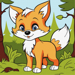 Товары для рисования - Картина по номерам Идейка Пушистая лиса 25 х 25 см (KHO6113)