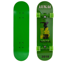 Скейтборды - Скейтборд в сборе LUKAI SK-1245-2 роликовая доска со светящимися колесами Зеленый