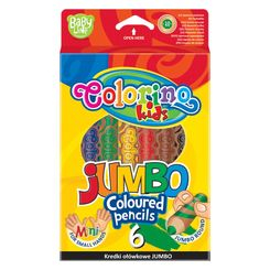 Канцтовари - Олівці кольорові Colorino Jumbo 6 кольорів з точилкою (33121PTR)