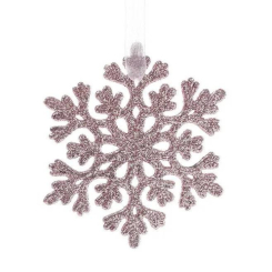Аксесуари для свят - Підвіска новорічна Flora Сніжинка 9 см Рожевий (12263) (MR62724)