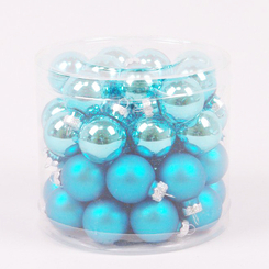 Аксесуари для свят - Кульки скляні Flora D 3 см 45 шт Блакитний (44550) (MR62914)