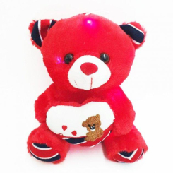 Мягкие животные - Светящийся и говорящий плюшевый мишка Тедди VI с сердцем Красный (2560)